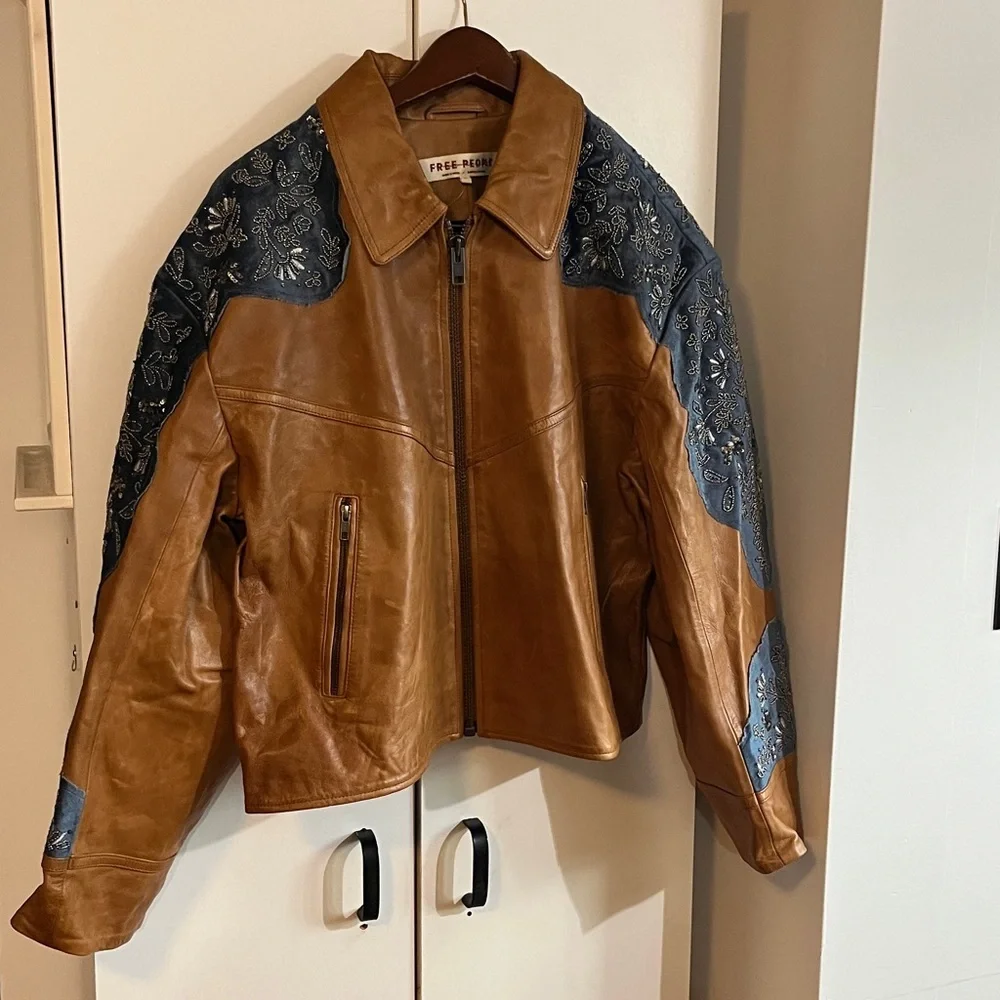 Free People Indie Rider Bomber Jacket Size Large NWT - Picture 9 of 15
